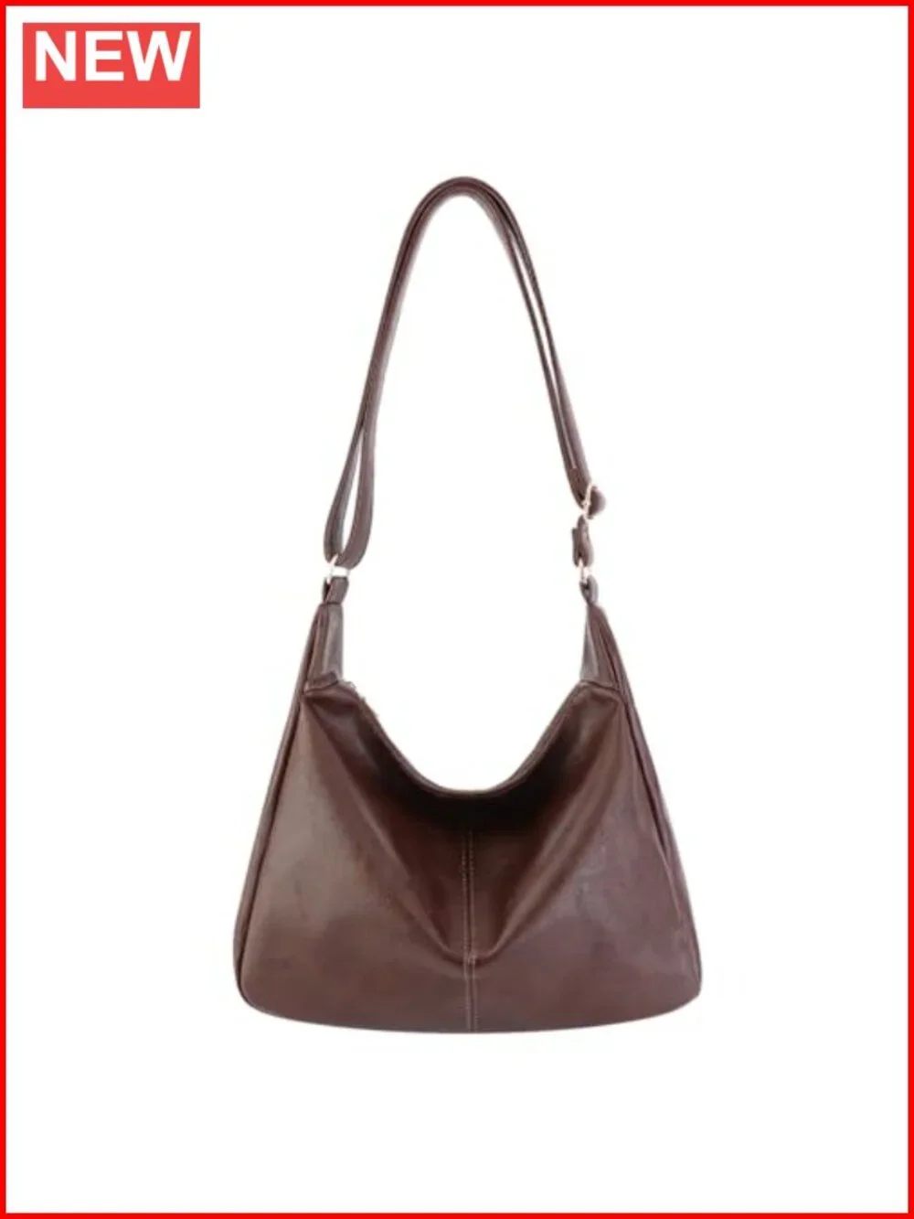 Foldable Slouchy Hobo Bag Crossbody Purse PU Leather Tote